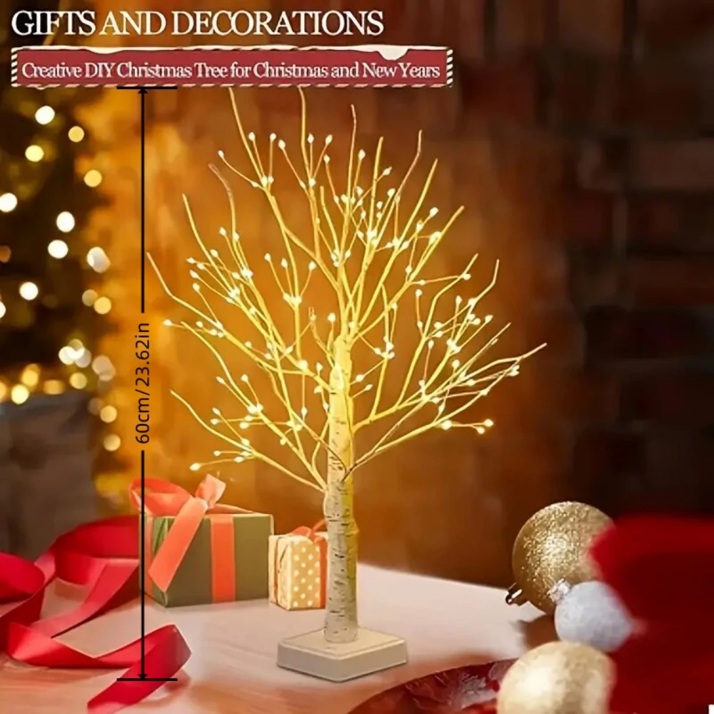 1PC 144LEDs DIY Birch Tree Lights,USB Powered Table Lamp,Indoor Outdoor Decorative Lightting For Wedding,Christmas&Thanksgiving