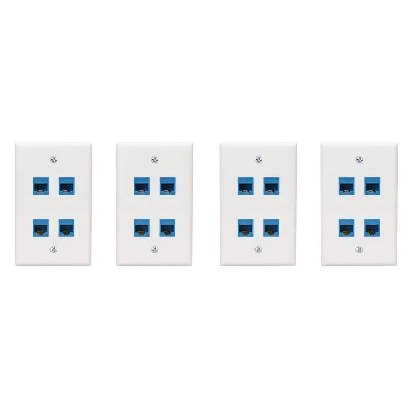 

Настенная панель Superior-4X Ethernet на 4 порта, с разъемами Female-Female, совместимая с устройствами Ethernet Cat7/6/6E/5/5E - синяя