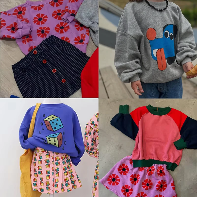 

aw25 детские толстовки и брюки для мальчиков, комплекты одежды, милые топы для девочек, свитера и юбки, комплекты одежды