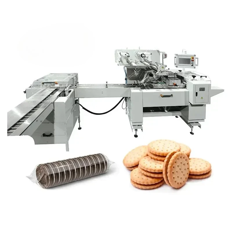 Skywin Automatic Biscuit Cookie Packaging on Edge Wrapping and Packing Machine Biscuits Cookies Packer