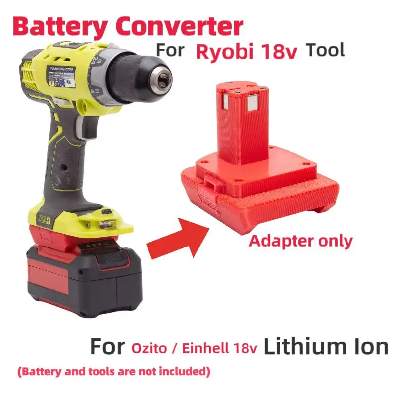 Adaptador Conversor de Baterias para Einhell Ozito Power X-change 18v Bateria para Ferramenta de Perfuração Ryobi Apenas Adaptador