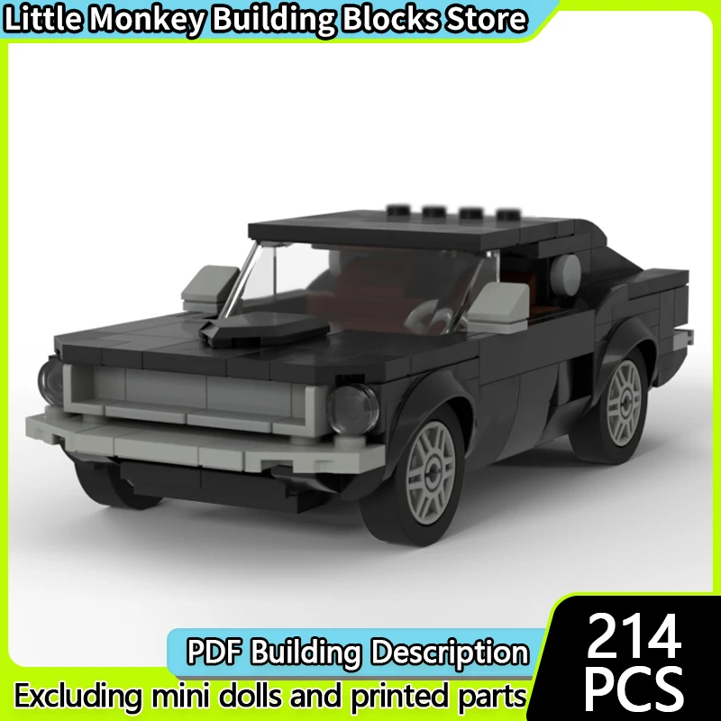 

Модель скоростного гоночного автомобиля MOC, строительные кирпичи, городской черный ретро-автомобиль, модульная технология, детские праздничные подарки, сборные игрушки, костюм