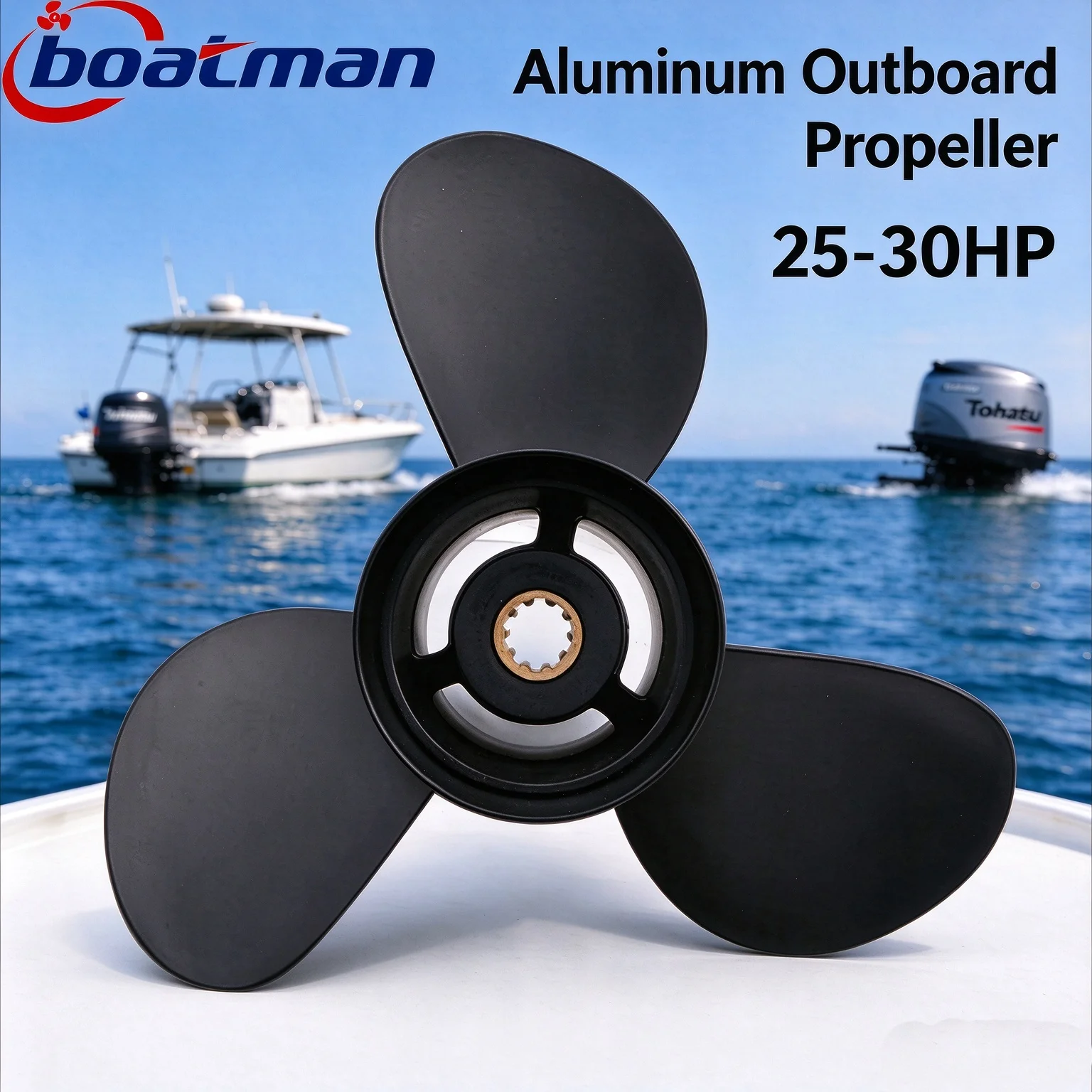 BoatMan Aluminum Propeller Diameter 9.9 Pitch 9-15 For Tohatsu Outboard Engine 25HP 30HP MFS25 MFS30 NSF25 NSF30 10 Tooth Spline