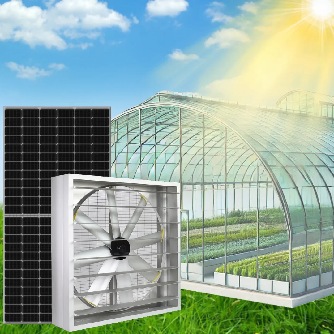 

1110W Solar Greenhouse Industrial Poultry Farm Ventilation Big Fans DC Powered Air Cooling Axial Fan HVAC System Exhaust