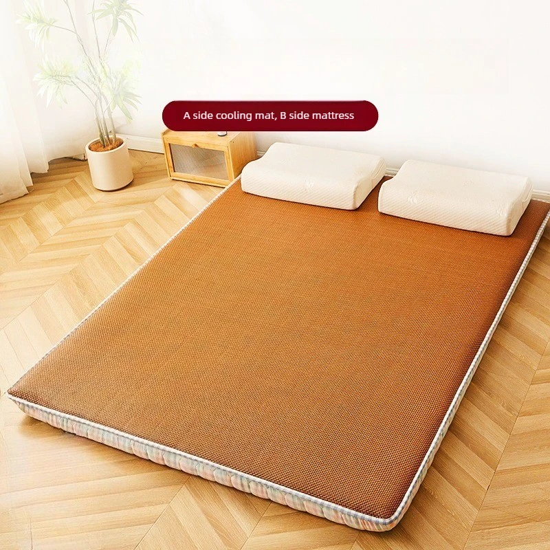 Portable Storage Foldable Non-collapsing Reversible Ice Silk Floor Sleeping Mat Single Bed Mattress For Student Dorm Home Use