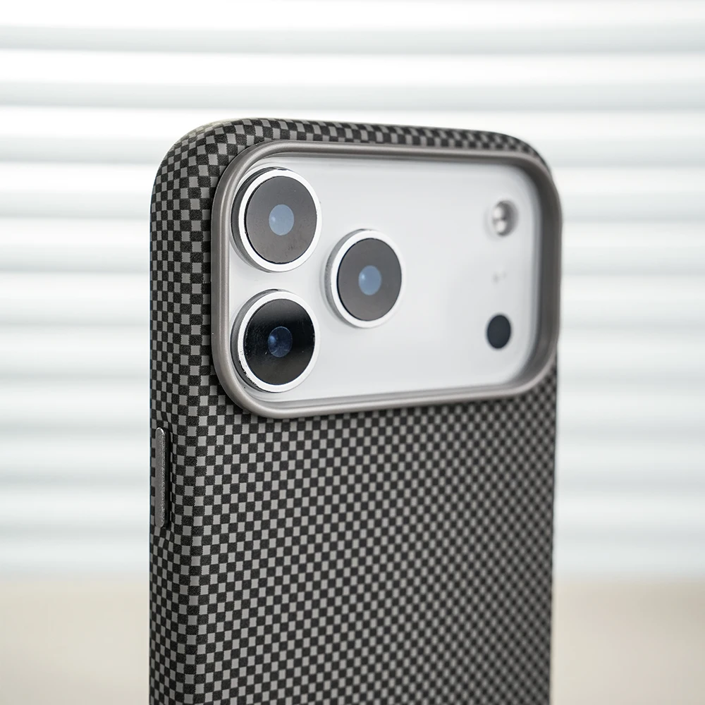 High Quality Carbon Fiber Texture Leather Checkered Magnetic Phone Case For IPhone 17 Pro Max 16 15 14 For Magsafe Protect Cover view 3