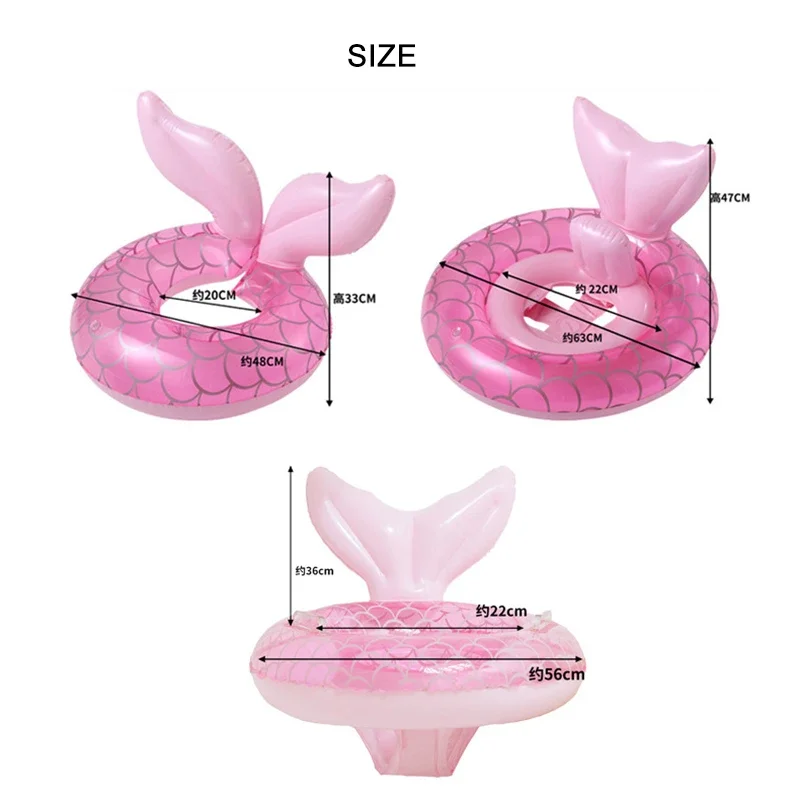 Yuyu-flotador inflable para piscina con anillo de natación de sirena para niños, juguete de piscina con tubo circular para nadar para bebé