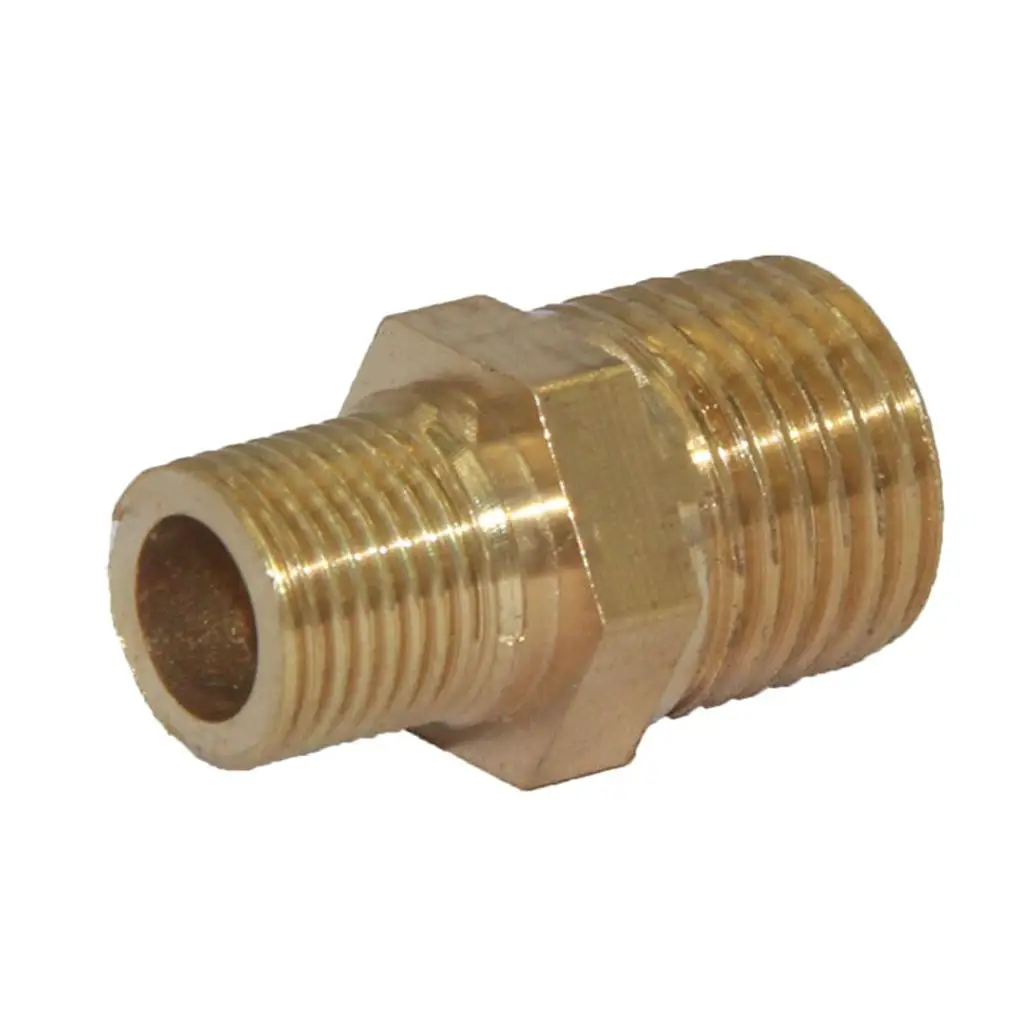 3-4pack Brass Barbed Double-Headed Hex Bushing Fitting Connector Adapter 1/4-1/8