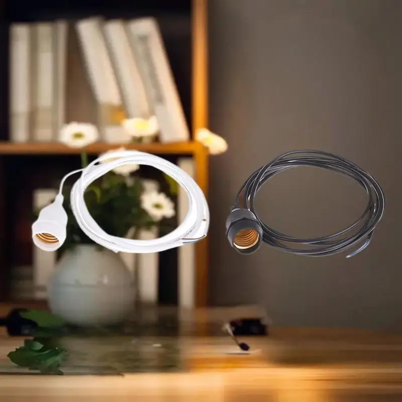 HOT 20/30/50/100/200CM Outdoor Waterproof E27 Lamp Holder With Power Cord Socket Industrial Farm Screw String Lamp Connector