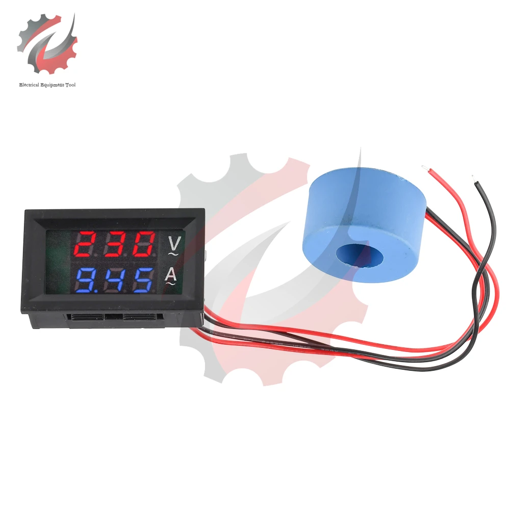 AC 50-500V Digital LCD Voltmeter Ammeter 10A 50A 110A 110V 220V Voltage Current Meter Tester Detector Current Transformer