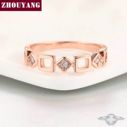 Top Quality ZYR197 Concise Crystal Ring Rose Gold Color Austrian Crystals Full Sizes