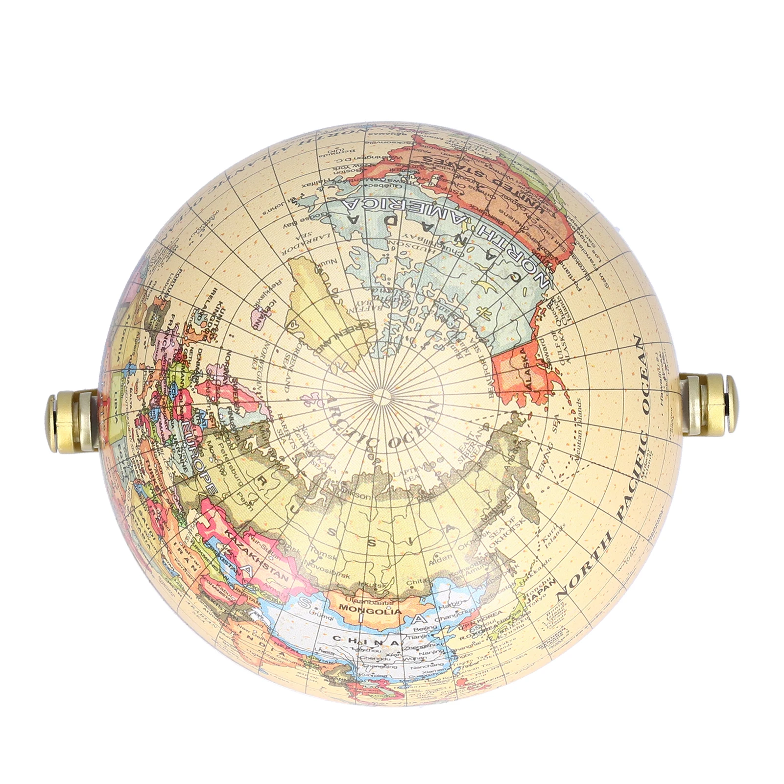 Vintage World Map Globe with Stand English Edition Desktop Rotating Earth Geography Globe Decor for Home School Teaching Tool