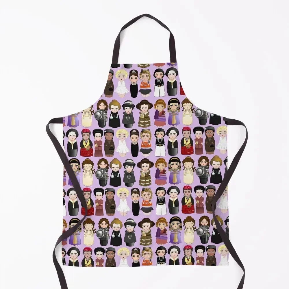 

Kokeshis Women in History Apron For Woman For Women Apron