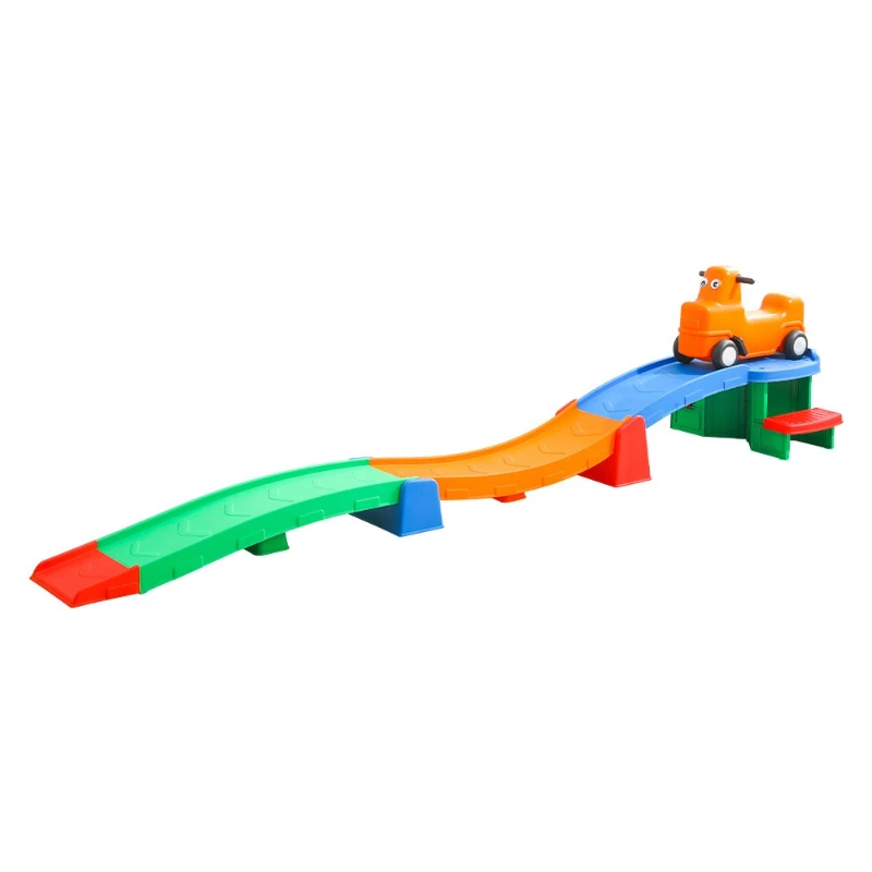 

Plastic Toy Roller Coaster Game For Children Three-stage Sliding Car