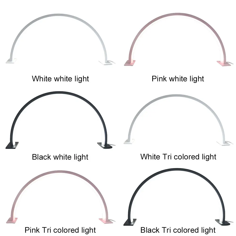 Half Moon Light for Nail Desk with 3 Color Modes LED Nail Light Nail Desk Lamp for Manicure Salon
