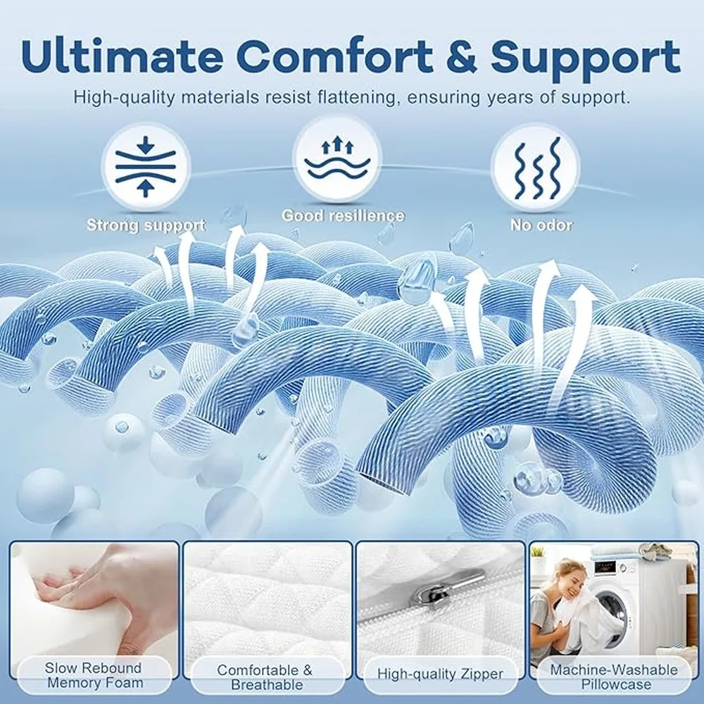Memory Foam Pillows Ergonomic Pillow Tailored To Cradle Head And Neck Ensuring Sleep And Pressure