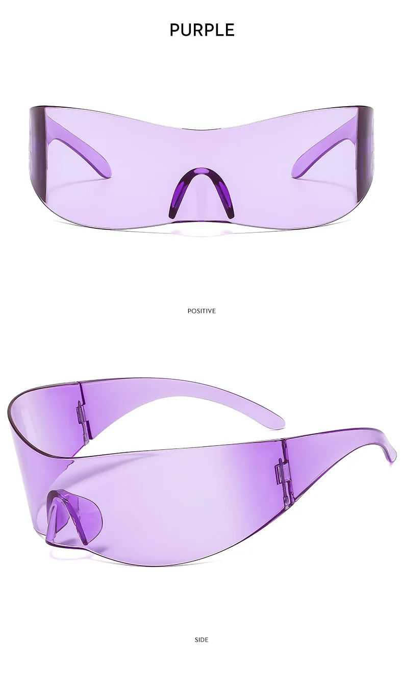 Y2K Cyber Punk Einteilige Sport-Sonnenbrille Damen Herren 2025, Luxusmarke, winddicht, randlos, Sonnenbrille für Damen, Schildbrille – Detail 16
