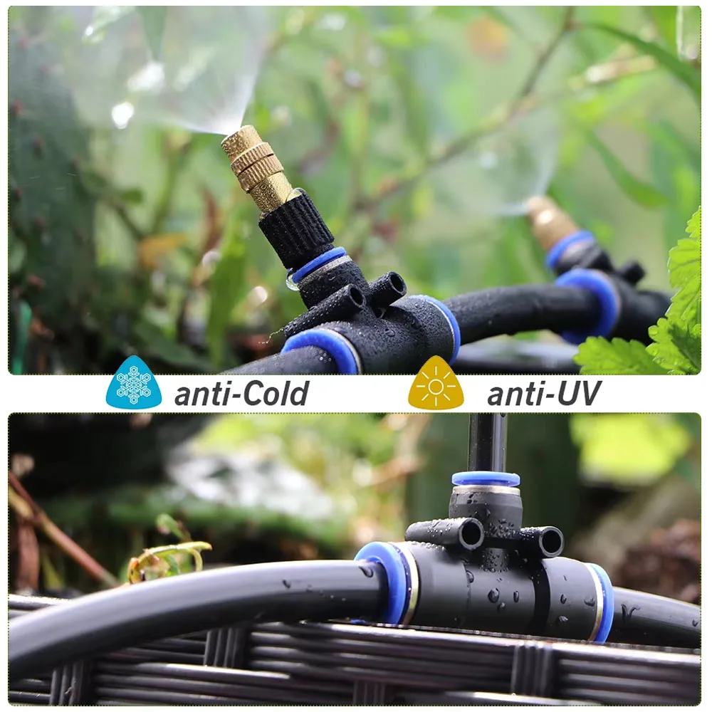 10-50m OD-6/8/12mm Garden Black PE Hose Pressure-Proof Watering Pipe 1/4\