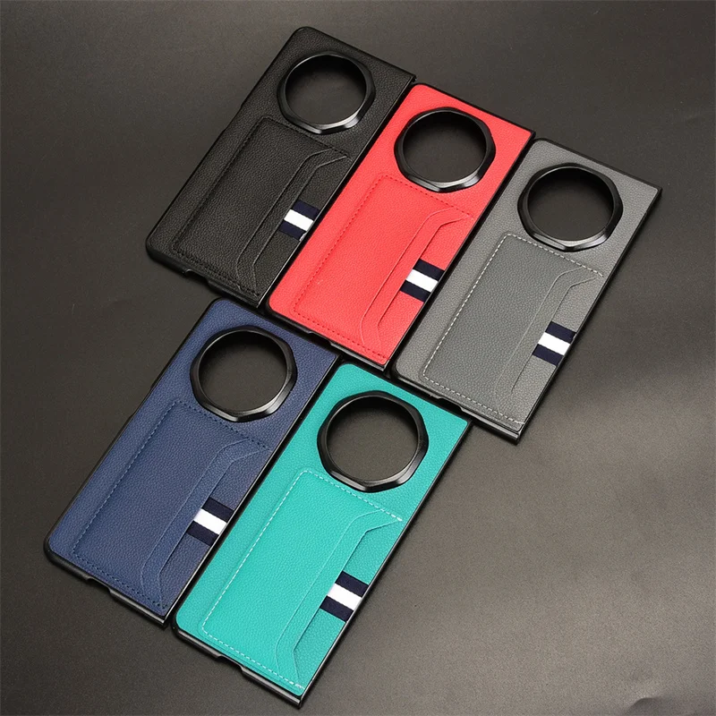 Case For Honor Magic V3 Luxury Leather Skin-friendly Pluggable Card Folding Cover For Honor Magic V 3 v3 Shockproof Bumper Funda