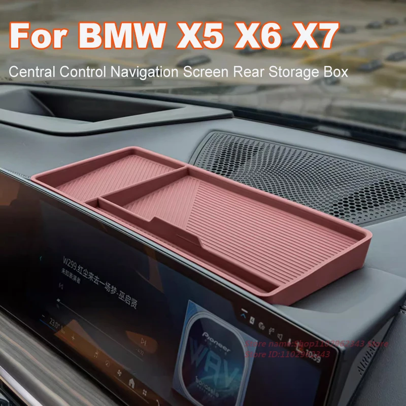 

For BMW X5 X6 X7 2023-2025 Silicone Central Control Instrument Panel Navigation Screen Rear Storage Box Car Interior Accessory