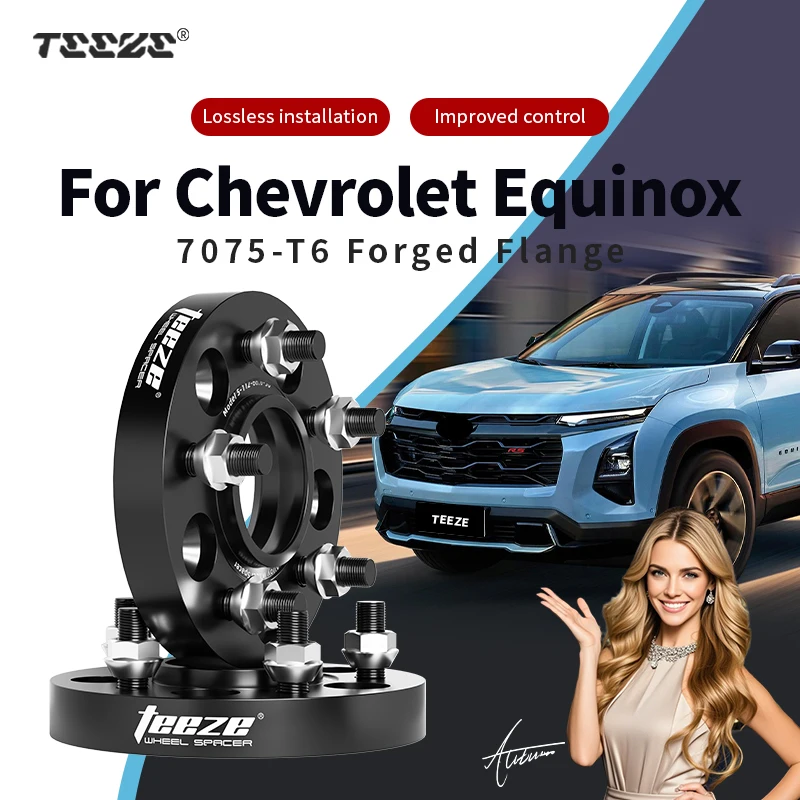 

Teeze 5x115 70,3 мм 12x1,5 Ступица Центральная черная кованая прокладка колеса для Chevrolet Equinox 2021-2025 фланцевая пластина 15/20/25/30 мм