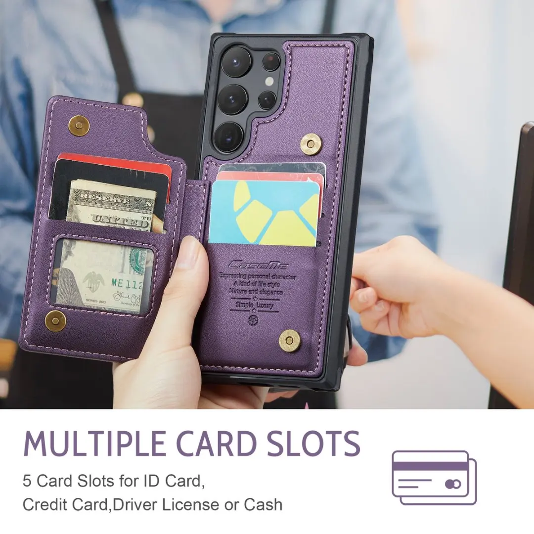 Flip Card Slots Wallet Leather Case For Samsung Galaxy S26 Ultra S22 S23 S24 S25 Ultra S25 S26 Plus Stand Protection Cover