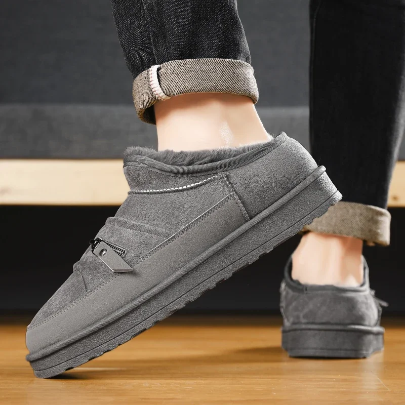 الشتاء الرجال أحذية الثلوج منصة الدافئة الفراء الجلد المدبوغ أحذية للرجال في الهواء الطلق مريحة أحذية قطنية غير رسمية للرجال بوتاس الفقرة Hombre #6