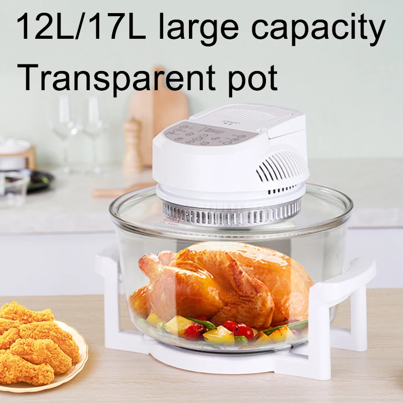 Air fryer 12L smart visual glass lightwave oven multi-function electric fryer oven air oven