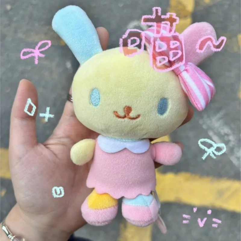 Pluszak Sanrio Usahana z kokardą, różowa spódniczka, breloczek, zawieszka do plecaka, torby do pracy, etui na telefon, ozdoba na klucze, prezent