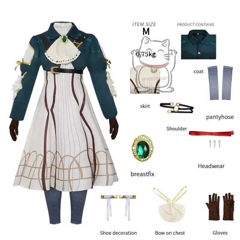 Carnival Halloween Carnival Cosplay Anime Violet Evergarden Pre holiday Carnival Fairy Dress Green New
