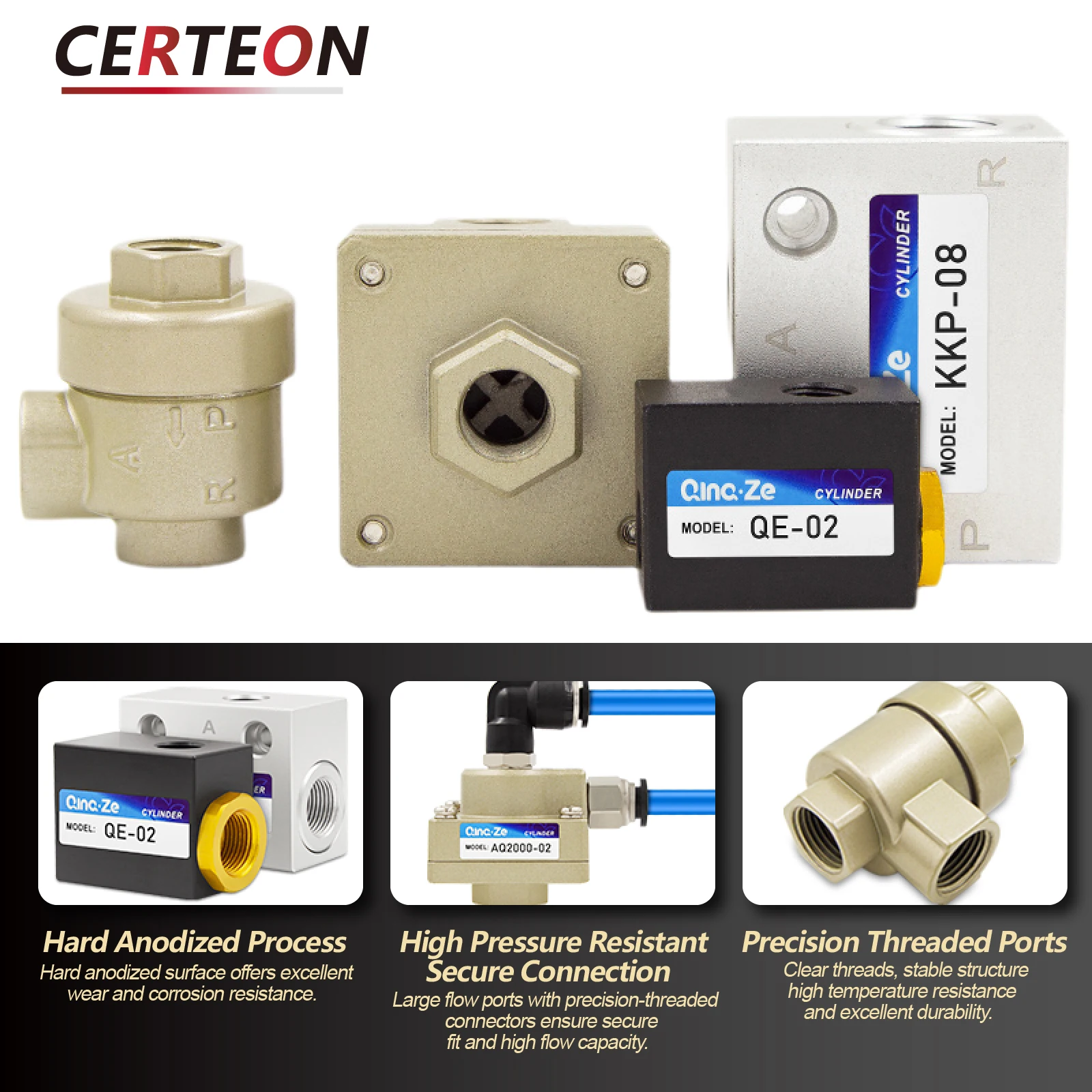 صمام تفريغ هوائي سريع سلسلة QE KKP AQ XQ لتطبيقات الأسطوانات تدفق عالي توصيلة 1/8 1/4 3/8 1/2 صمام صناعي للتفريغ السريع