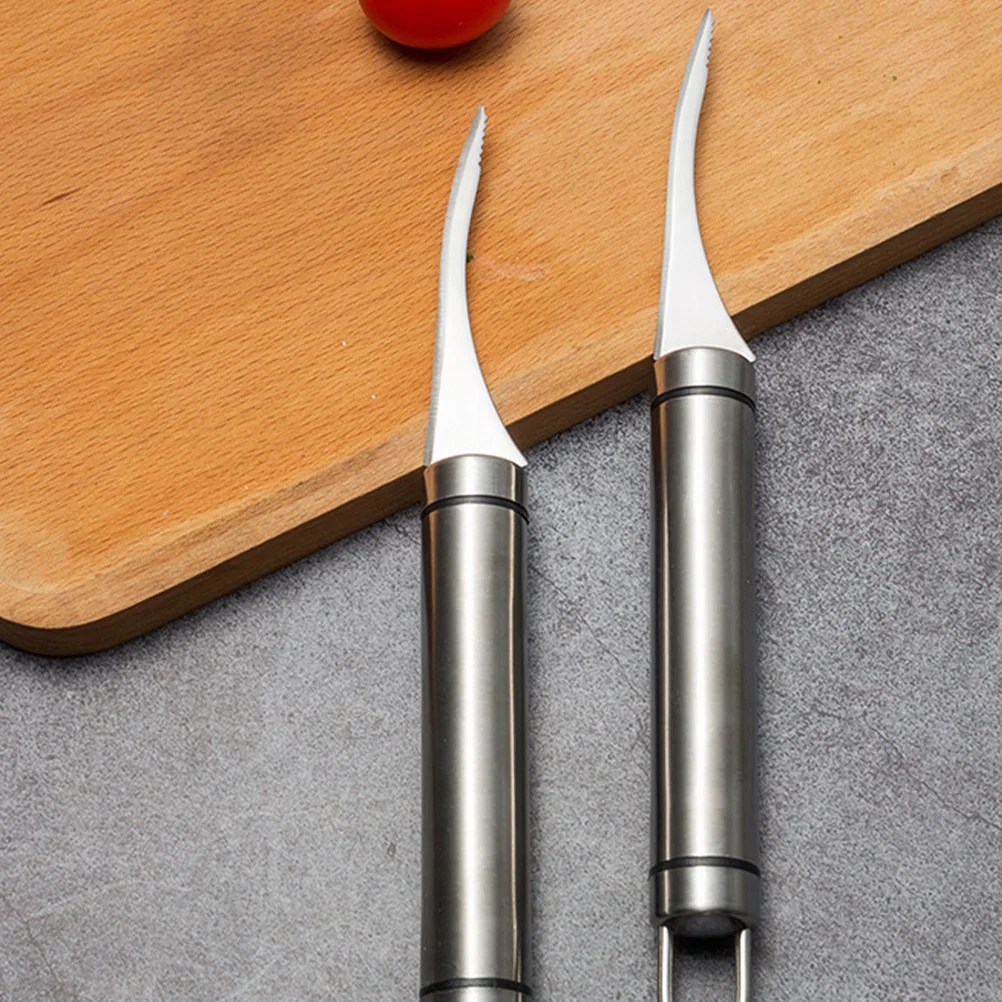 

1 set Peeler Tool Stainless Steel Wooden Handle Rust Resistant Lightweight Portable Kitchen Gadgets Shrimp Deveiner Fish Belly