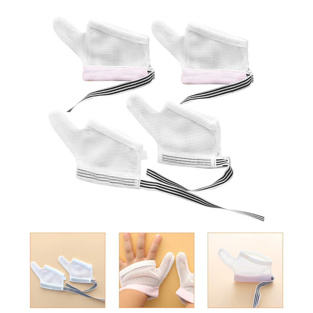 

2Pairs Baby Anti-Sucking Gloves Adjustable Infant Finger Protector Breathable Stop Thumb Sucking Gloves Comfortable Protective