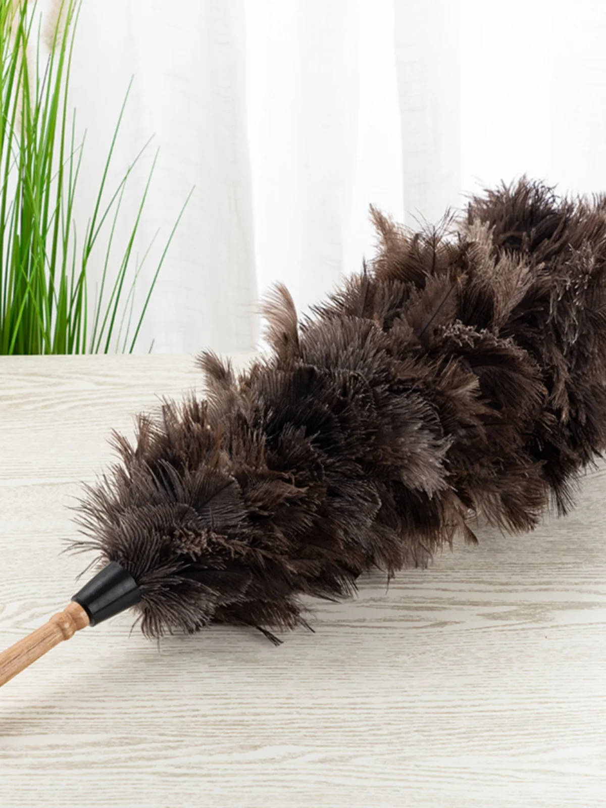 

Длинная деревянная ручка, тряпка из страусиных перьев, не свадебная статическая тряпка для дома, гостиной, чистка автомобиля, удаление пыли