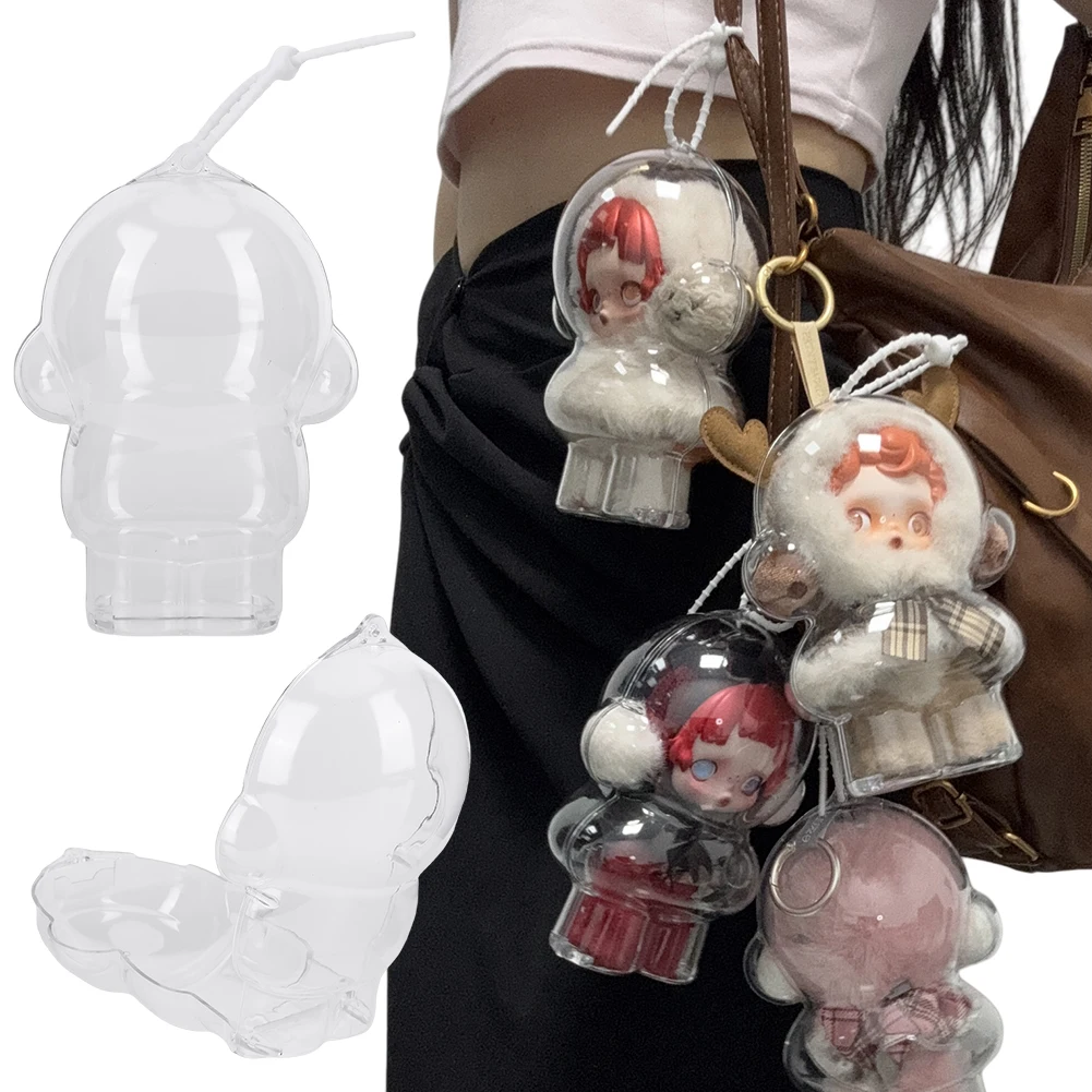 

Transparent Doll Dust Case Portable Organizer Box Storage Case for Skull Panda Winter Movement for SP Doll