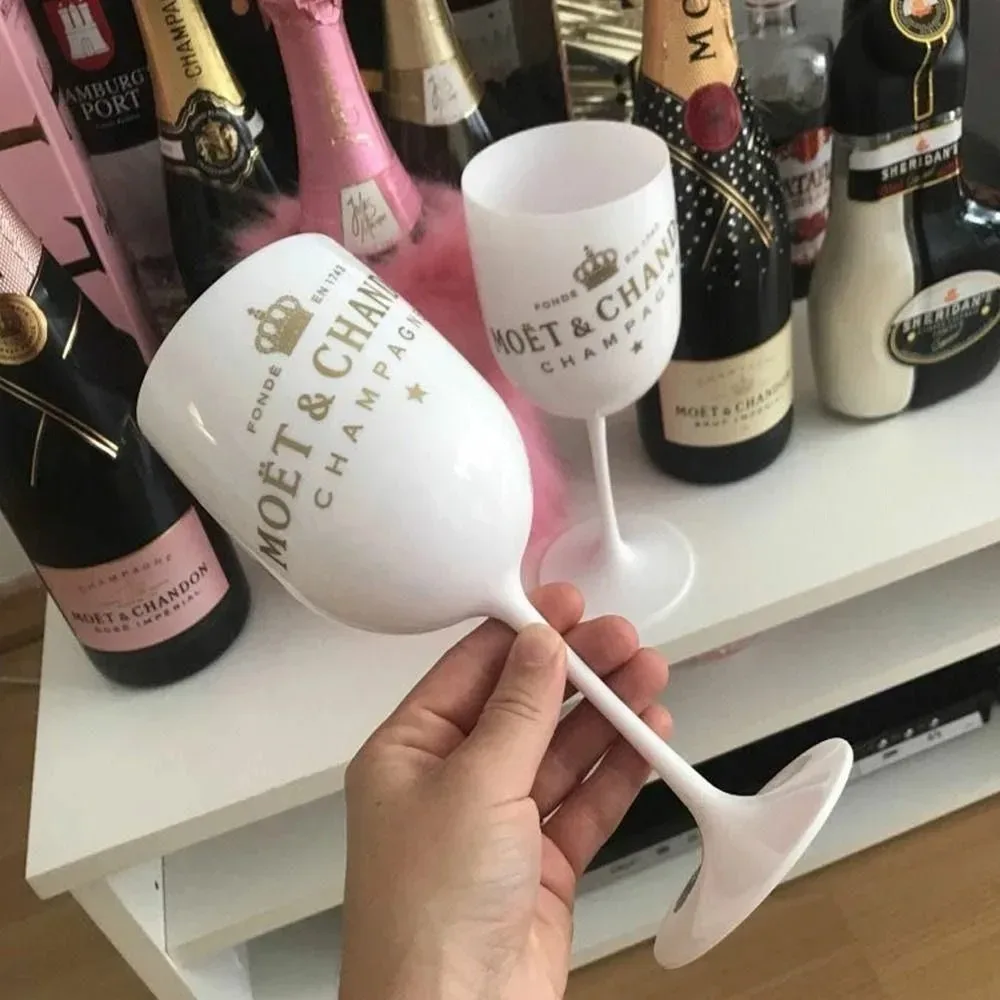 Plastic Wine Cup White Champagne Glass Cocktail Champagne Flutes Cup Party Supplies Portable Reusable Mug Desktop Decoration ﻿