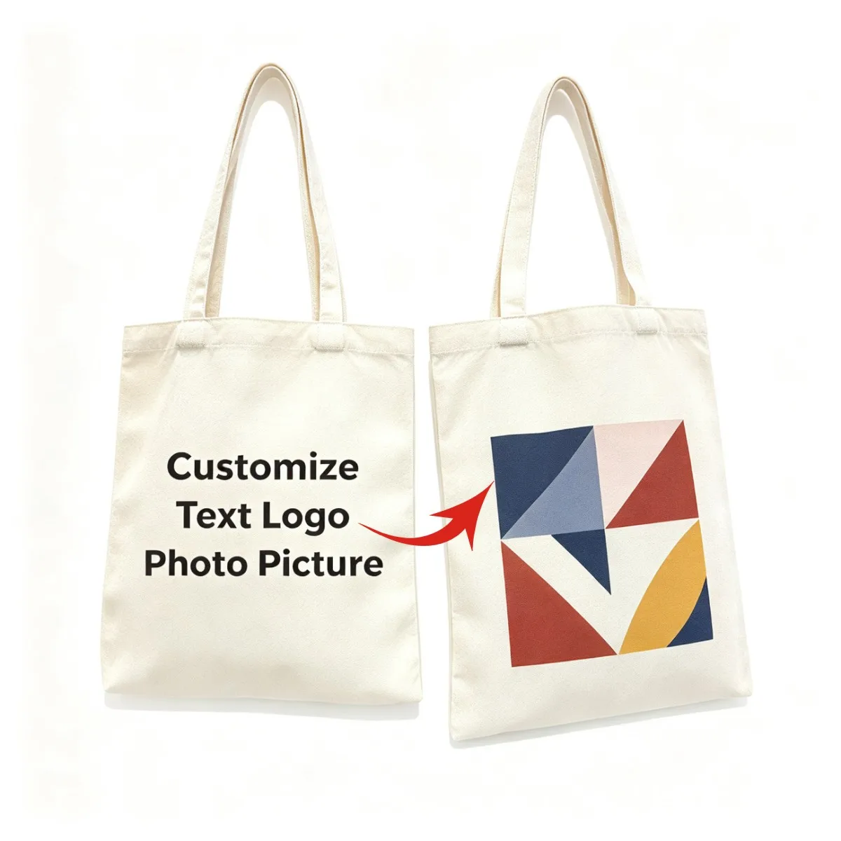 DIY Personal Customized Tote Bag Shopping Add Your Logo Print Original Design Fashion Travel Canvas Shoulder Bags Women Handbags