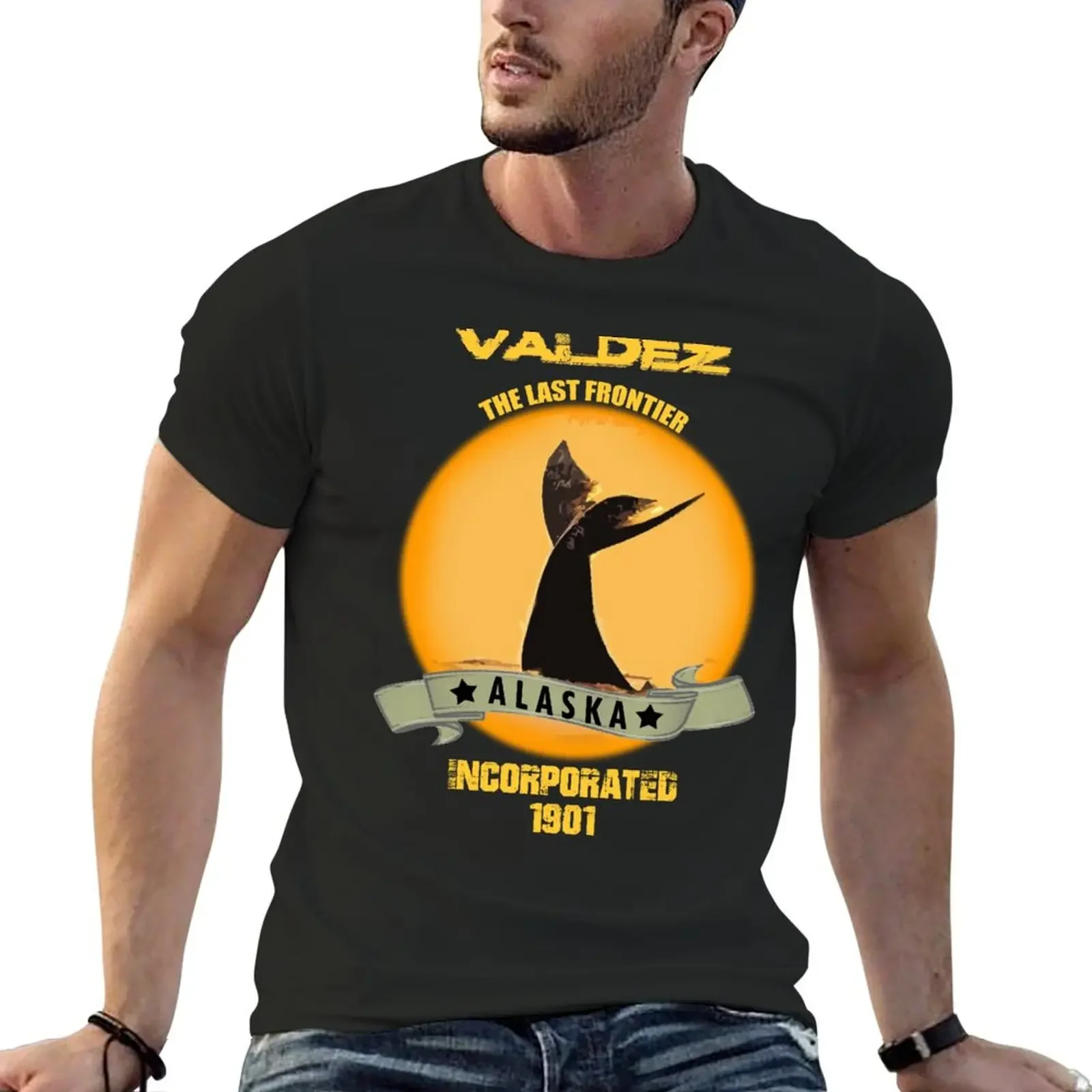 Valdez Alaska T-Shirt vintage anime shirt korean fashion customs design your own oversized t shirt men