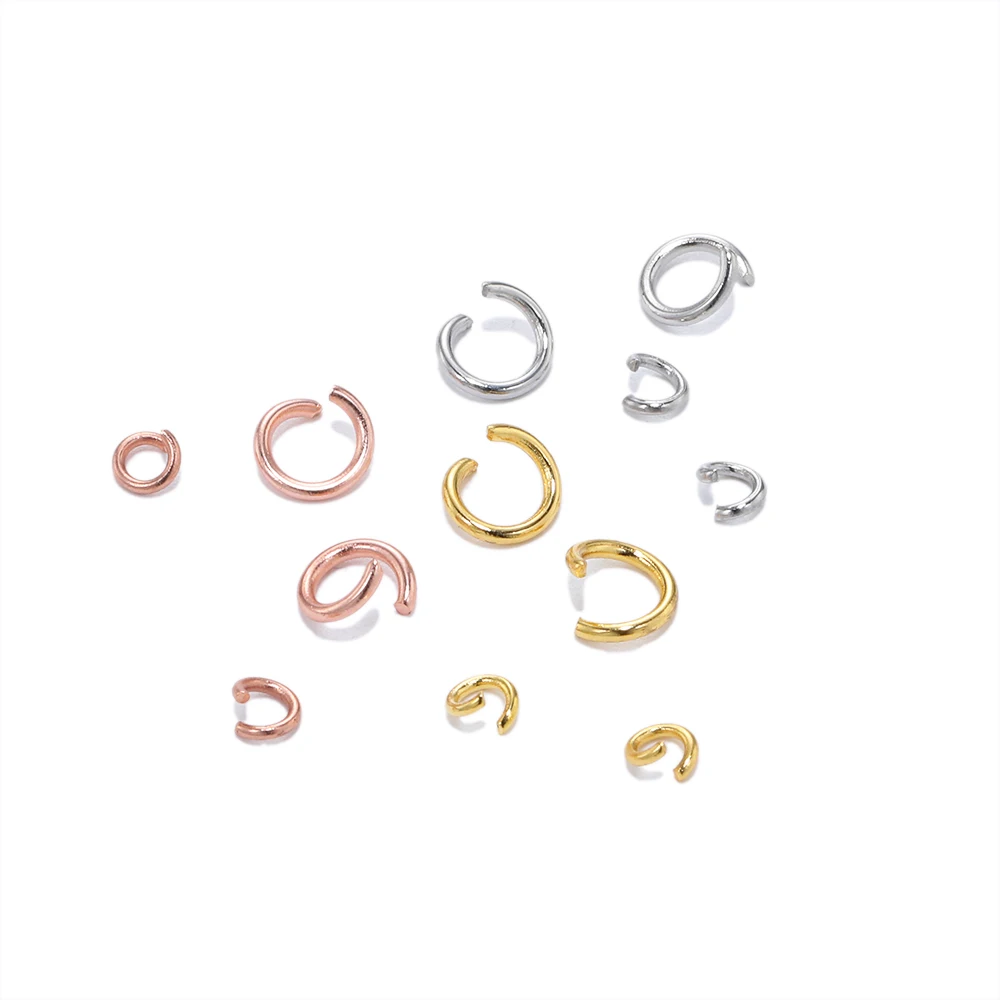100Pcs Stainless Steel Open Circle Jump Rings Split Rings Connectors Bracelet Earring Pendant DIY Making Jewelry Accessories