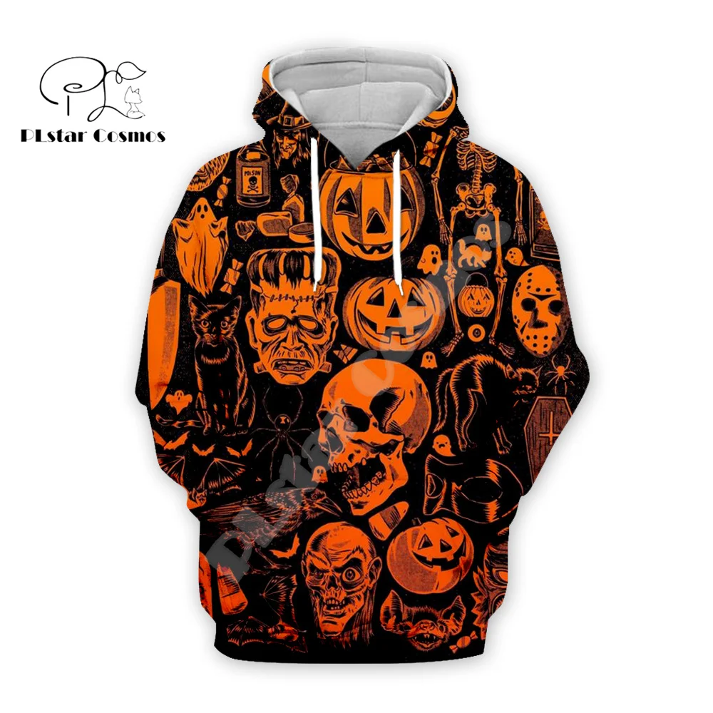 

Halloween Pumpkin Skull Ghost Tattoo Retro Colorful Tracksuit Harajuku Pullover 3DPrint Streetwear Casual Jacket Funny Hoodies 2