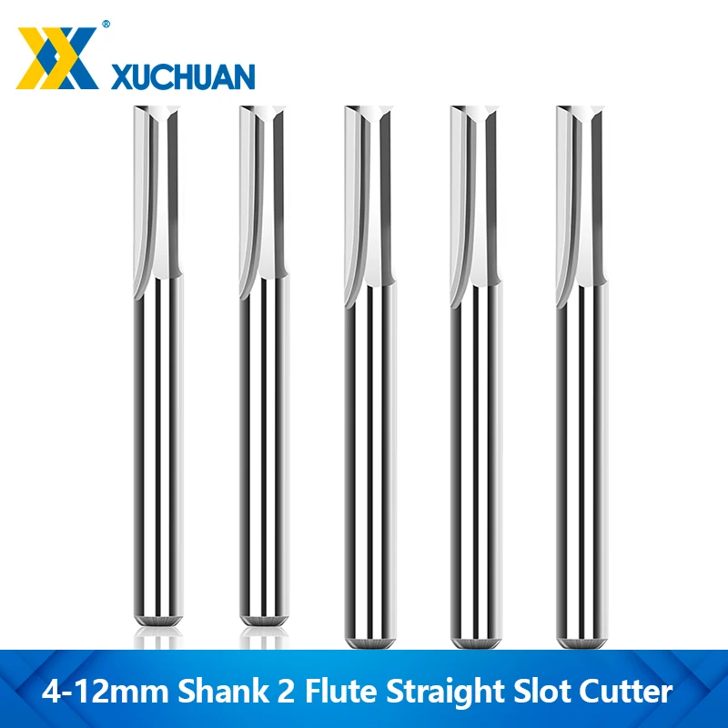 

1pc 4-12mm Shank 2 Flute Tungsten Carbide End Mill CNC Router Bit for Woodwork Tool Engraving Bit Straight Slot Milling Cutter