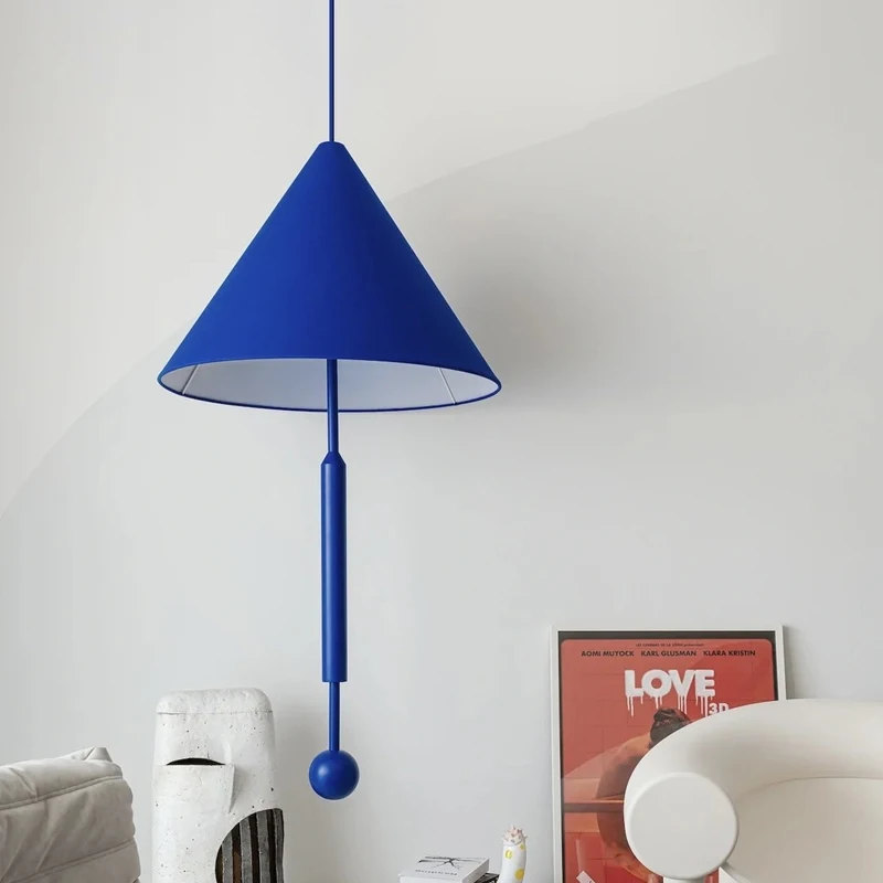 Nordic Minimalist Art Red Ceiling Lamp Creative Design Chandelier Indoor Lighting Bedroom Bedside Chandelier Study Luster Lamp