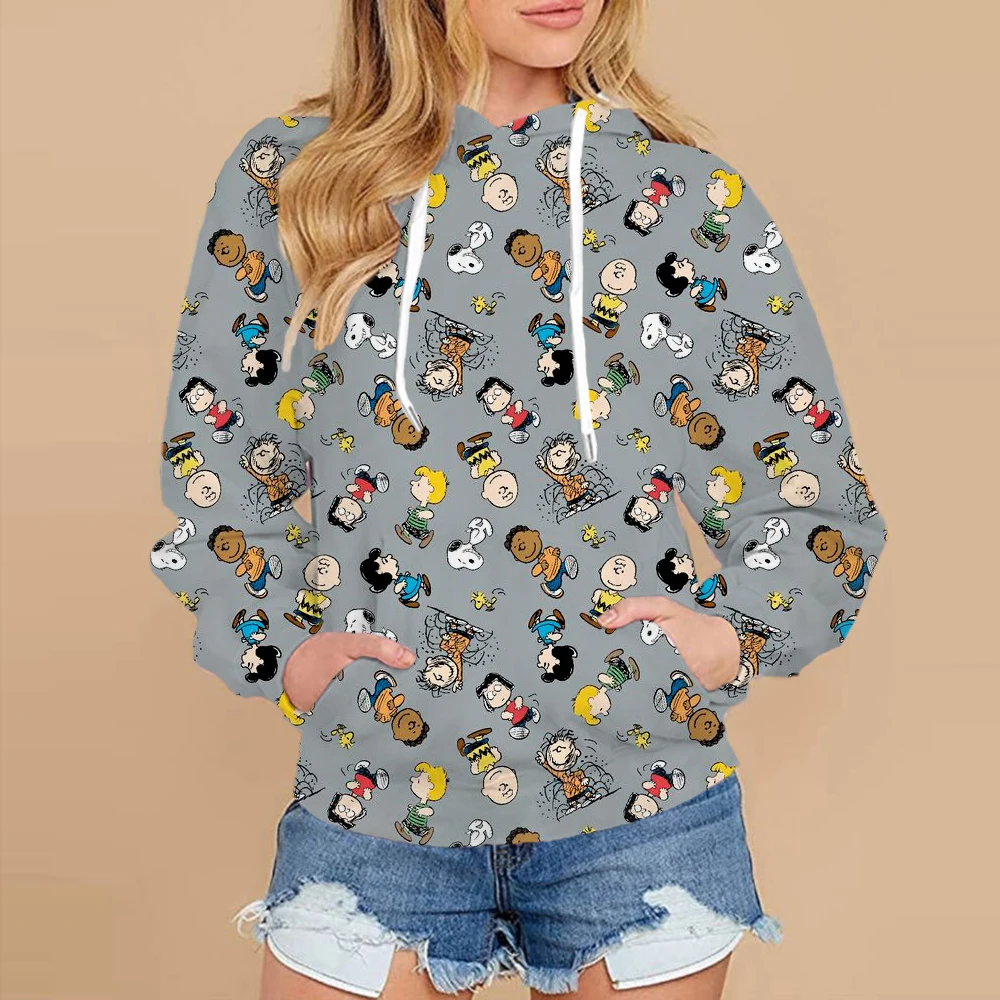 2024 Fall Snoopy Family hoodie Kawaii Spring and Autumn cartoon print casual hoodie suitable for children\'s birthday gifts