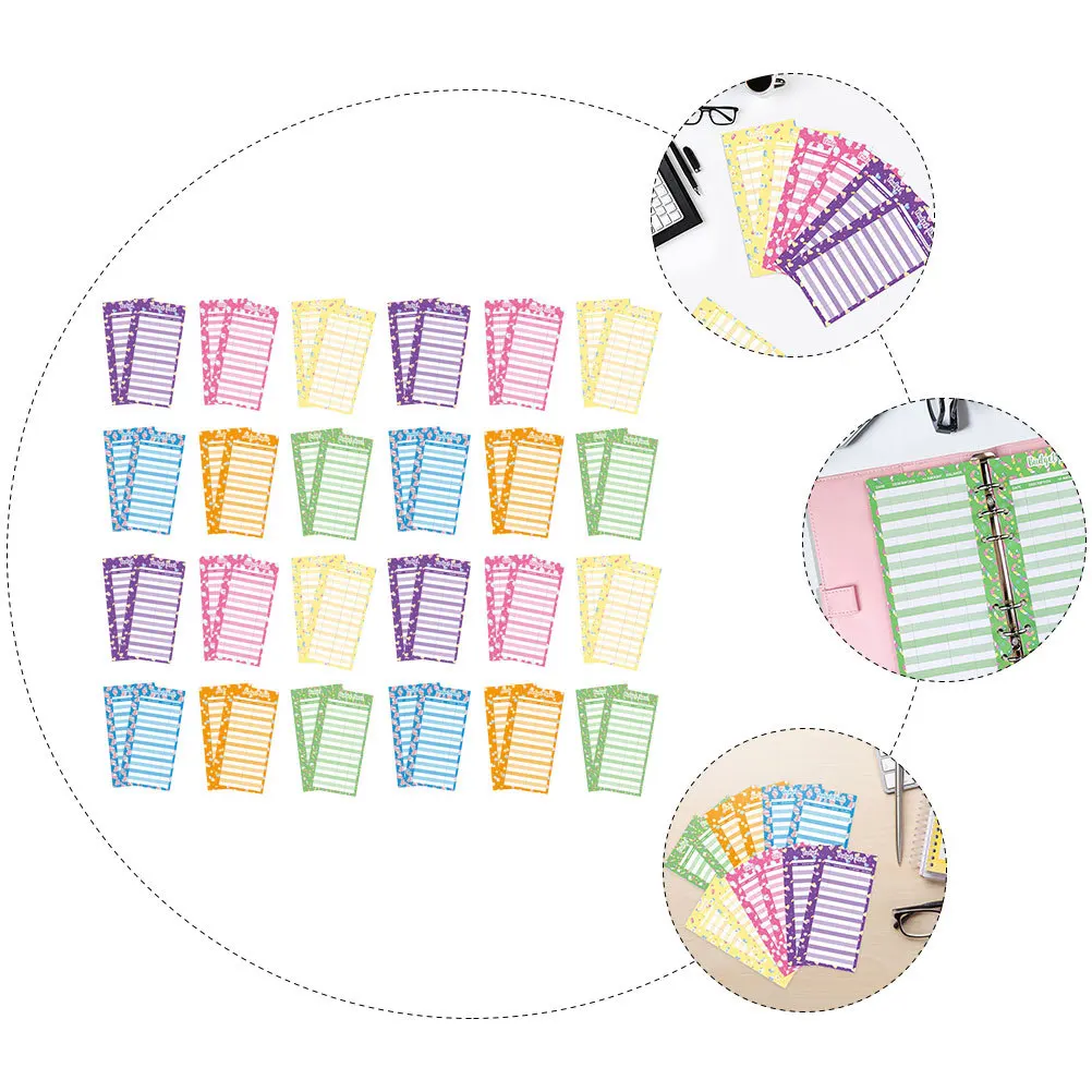 60 قطعة أوراق الميزانية نمط الحلوى 6-Hole لكمة A6 الموثق إدراج السلس ورق للكتابة حساب المقتفي مخطط مكتب #6