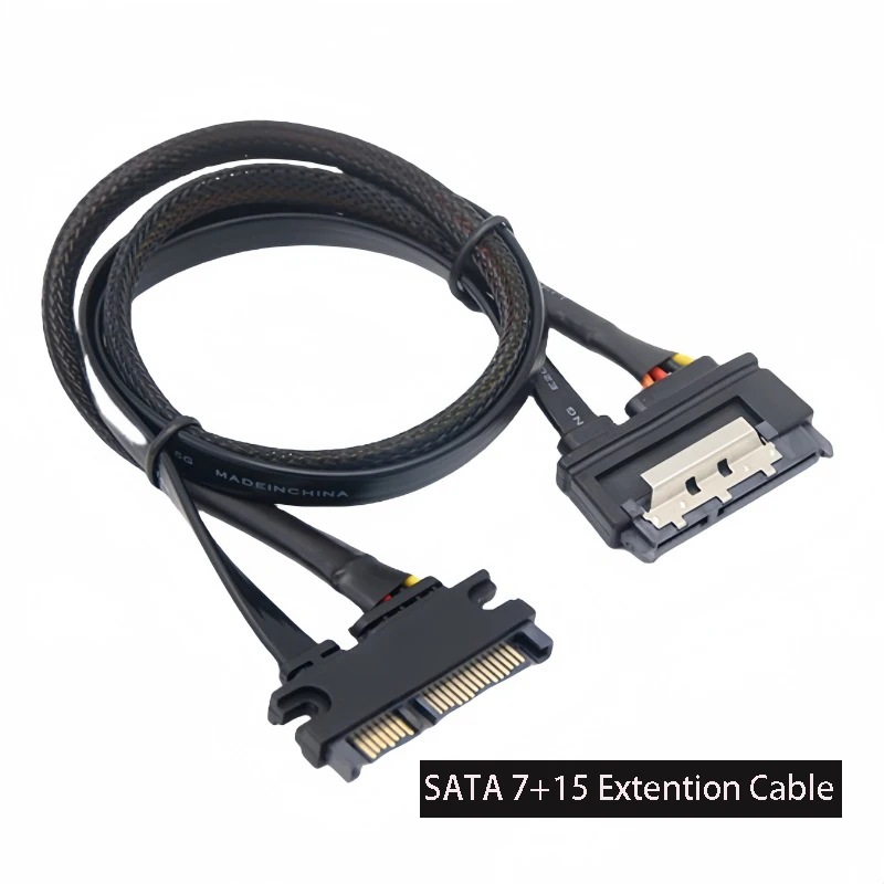 

SATA 7+15 PIN Extend Cable Male to Female SATA 3.0 22PIN Hard Drive Power Supply Data Transfer Combo Cord Adapter 0.3M 0.5M