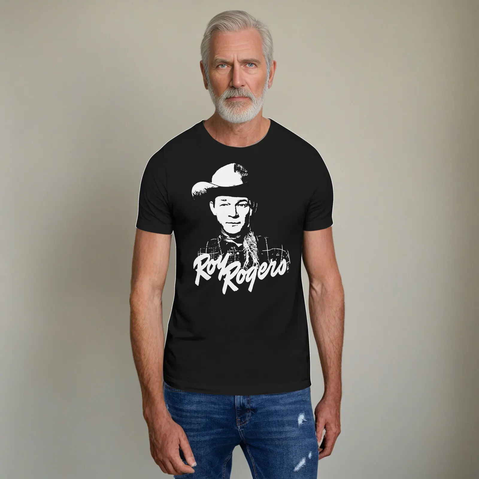 

Roy Rogers Portrait Graphic Tee Shirt Black Unisex t-shirt