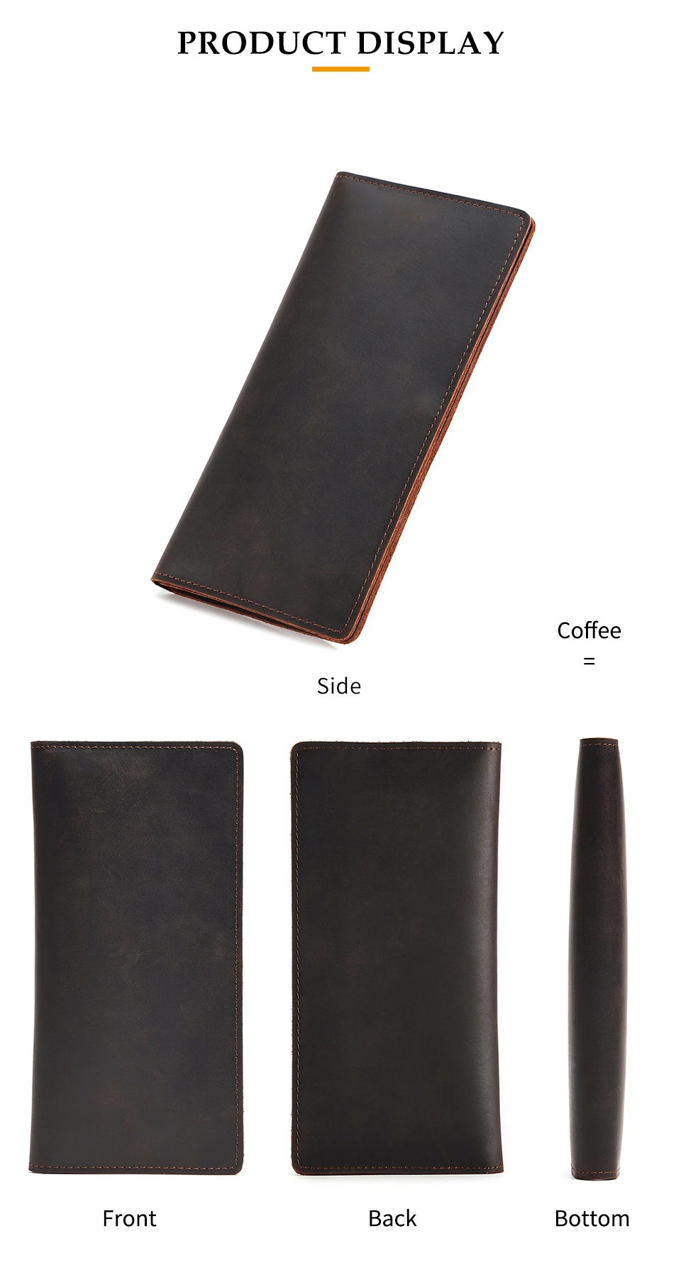 Joyir Echt leder Brieftasche Männer Leder lange Brieftasche Clutch Tasche Vintage männliche Geldbörse für Scheck heft Kreditkarten minimalist ische Geldbörsen – Detail 7