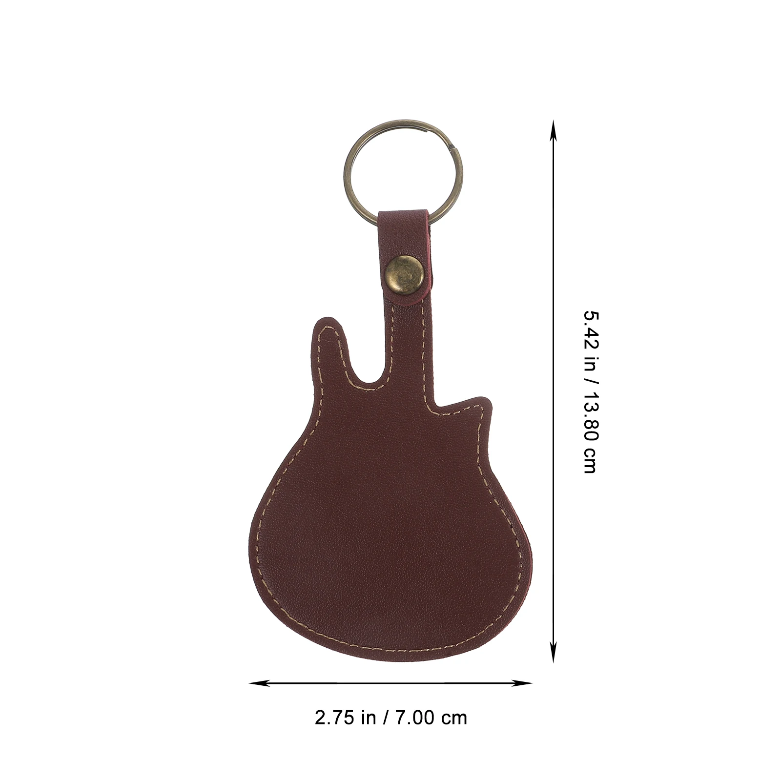 

PU Guitar Picks Holder Bag Case Organizer for Guitarists Beginners Keychain Storage Container with Durable Wood Picks Simple