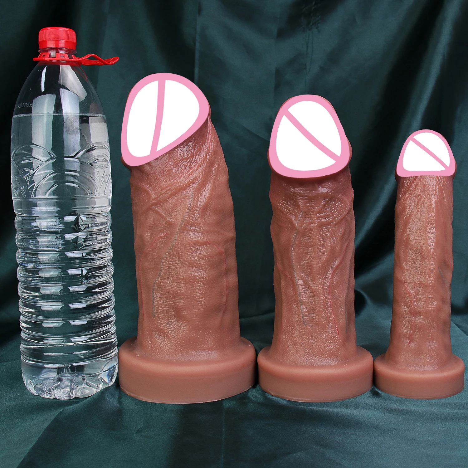 L قطر 3.5 بوصة واقعية لينة كبيرة سميكة دسار S/M/L سيليكون القضيب الاستمناء شفط كأس ديك رجل امرأة الشرج لعبة الجنس #3