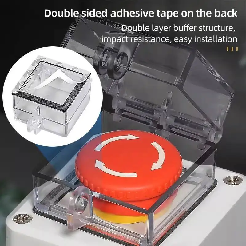 DIY Flip Transparent Protective Cover Button Large 40/50/60mm Switch Anti-Mistouch Lockable With Double-Sided Tape
